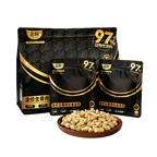 Golden Bowl Pets complete-and-balanced raw freeze-dried cat food pellets close-up, showcasing the product's natural texture. Made with a single novel protein—Tibetan highland chicken breast with 2% whole goat milk powder. Each 120 g box contains 6 individual 20 g nitrogen-flushed pouches for single-meal freshness. Verified 60% crude protein and 20% crude fat by third-party SGS testing. Zero grains, zero chemical attractants, zero meat meal.