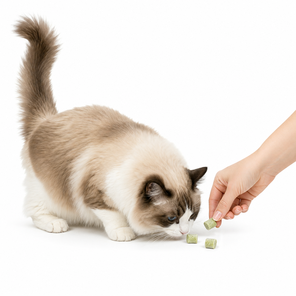 Our Natural Hairball Remedy replaces messy gels with 35% barley grass powder and 56.9% real chicken. Skip the petroleum-based "grease" and choose a cleaner, safer way to move hair naturally. High-protein, goat milk infused, and incredibly effective. Daily prevention that saves your cat's digestion and your rugs. Shop the simpler way at Golden Bowl.